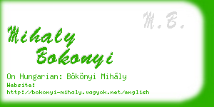 mihaly bokonyi business card